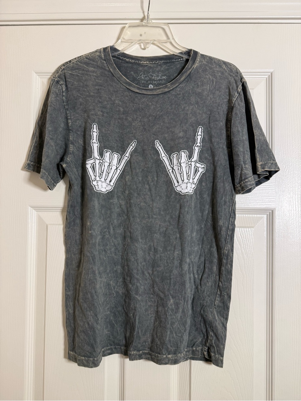 Charcoal Graphic Skeleton Hand Tee